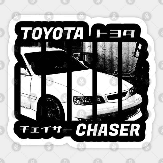 TOYOTA CHASER JZX100 Black 'N White 3 (Black Version) Sticker by Cero